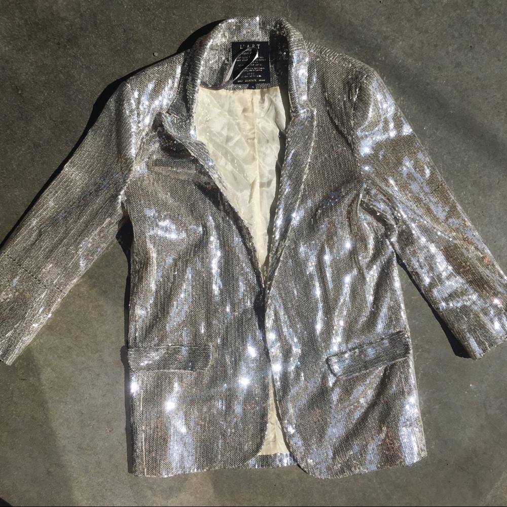 Silver sequined blazer